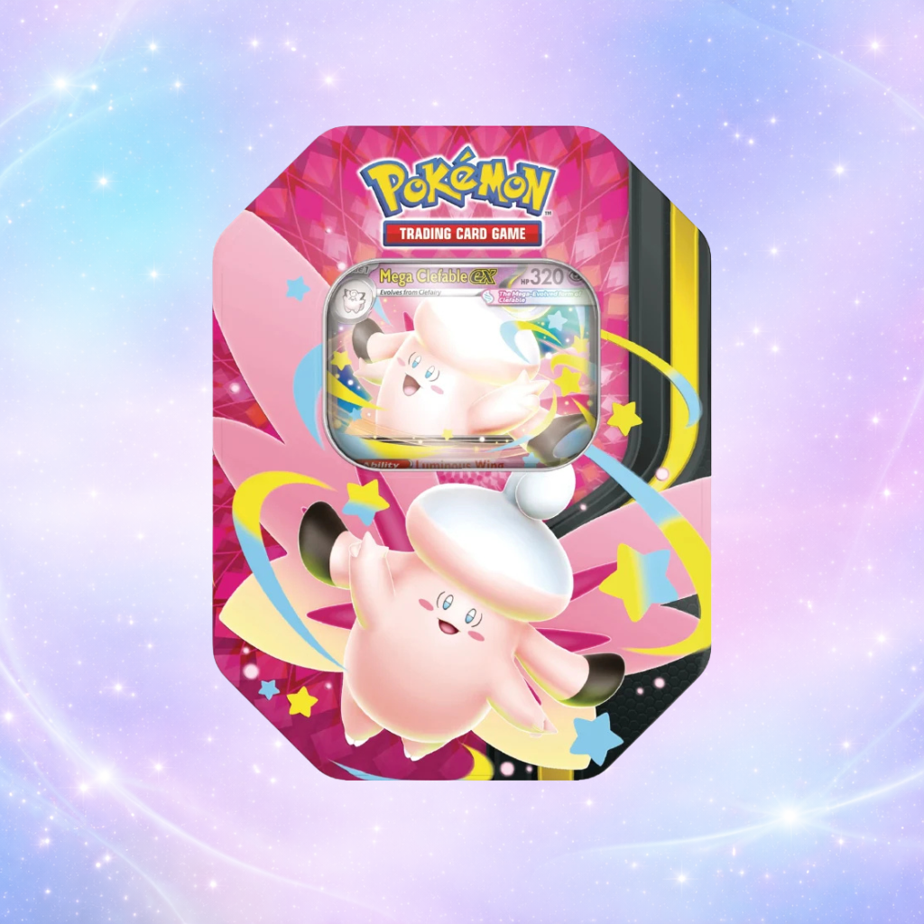 Pokémon – Mega Gengar ex ou Mega Clefable ex – Coffret métallique / Tin – Anglais