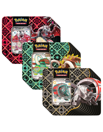 Pokémon Paldean fate Collection Charizard,iron tread,great tusk tin Box